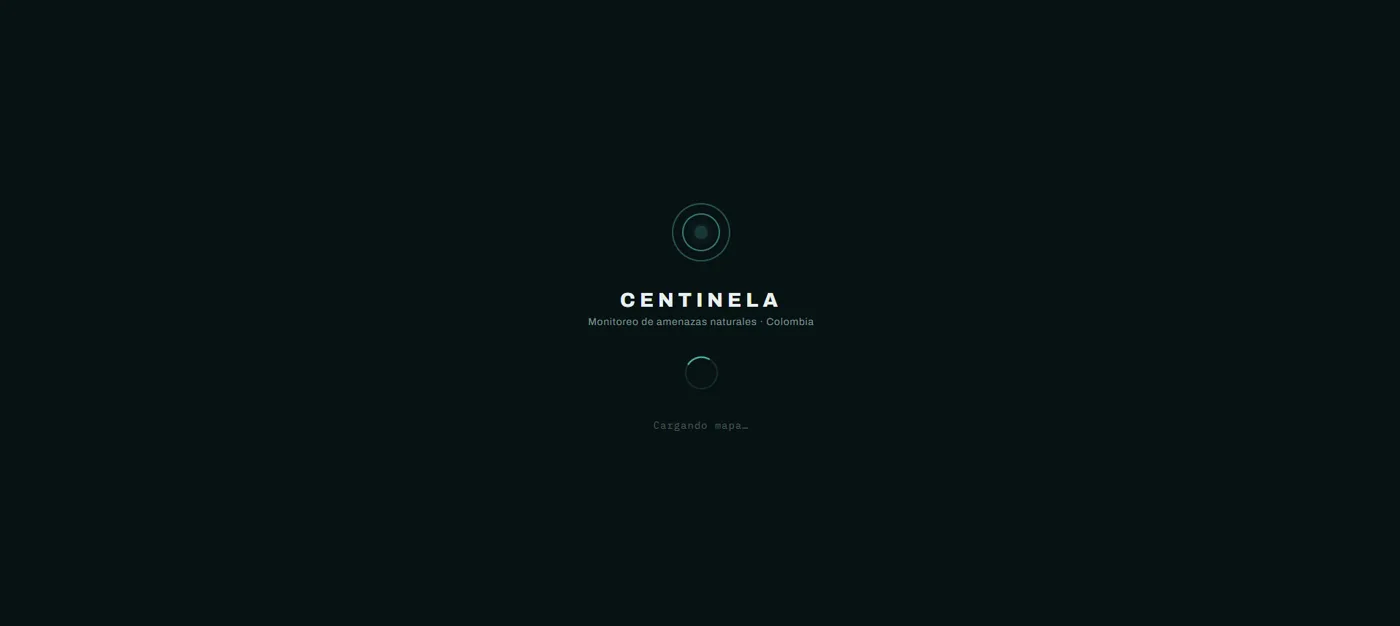 CENTINELA's loading screen, showing its name and a pulsing radar icon while the map loads.
