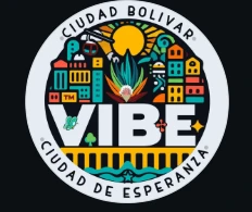 The VIBE Ciudad Bolívar logo, a circular badge with a colourful illustration of the neighbourhood.